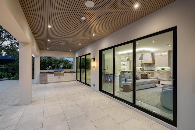 view of patio / terrace with an outdoor kitchen