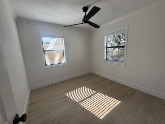3015 Robert Rd, West Palm Beach, FL 33405 - empty room featuring crown molding, light hardwood / wood-style floors, and a textured ceiling