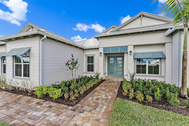 exterior space featuring french doors