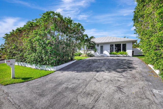 ranch-style house with a front yard