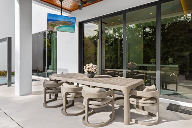 interior space featuring wooden ceiling