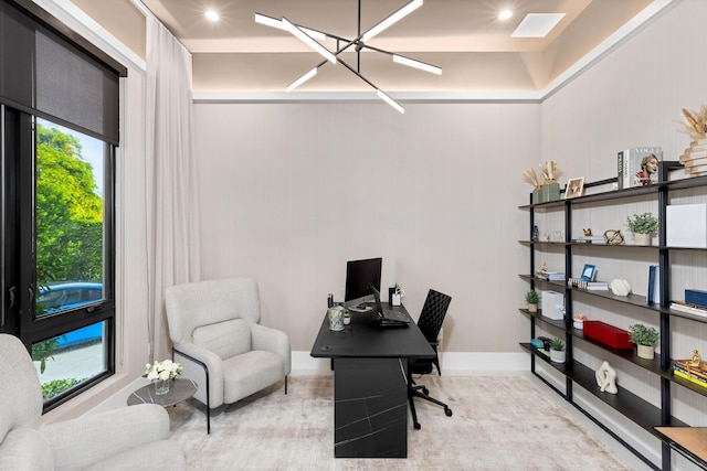 510 NE 4th Ln, Boca Raton, FL 33432 - office with a chandelier