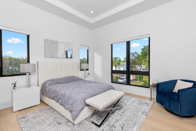 bedroom featuring light hardwood / wood-style flooring