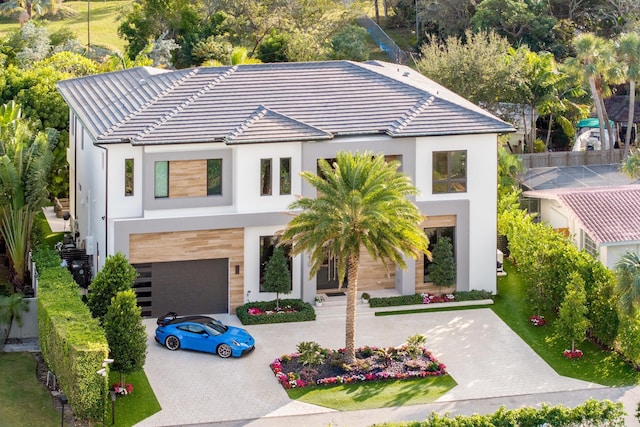 view of front of house with a garage