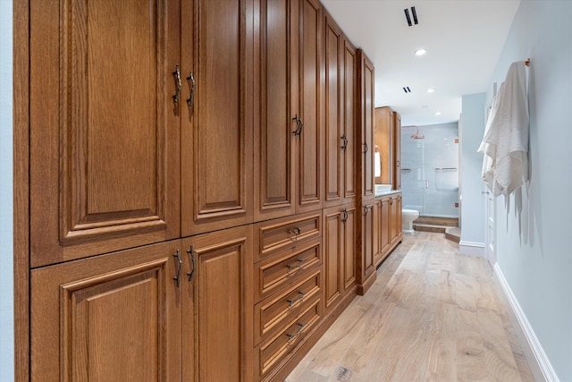 hall featuring light hardwood / wood-style floors