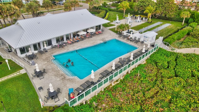 view of pool featuring a patio