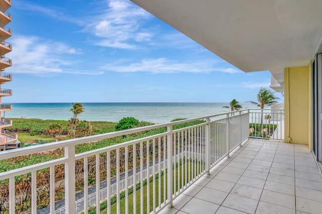 balcony with a water view