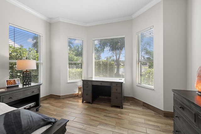 bedroom featuring crown molding