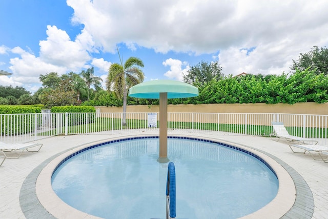 view of pool featuring a patio area