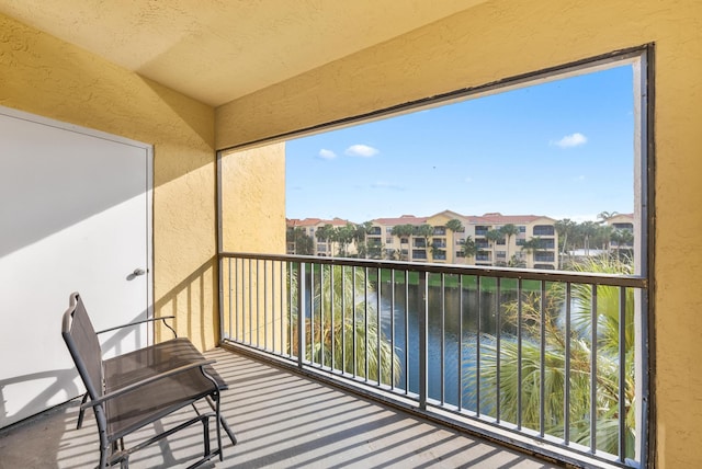 balcony with a water view