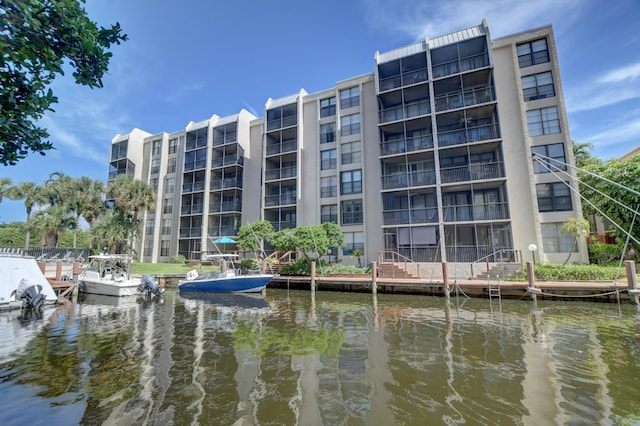 view of property with a water view