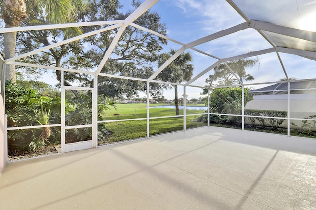 view of patio / terrace with a lanai