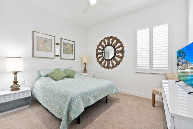 9289 SW Miracoli Way, Port Saint Lucie, FL 34987 - carpeted bedroom with baseboards and a ceiling fan
