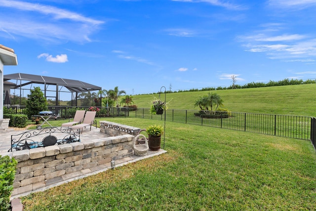 9289 SW Miracoli Way, Port Saint Lucie, FL 34987 - view of yard with a patio and glass enclosure