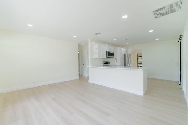 interior space featuring light hardwood / wood-style flooring and sink