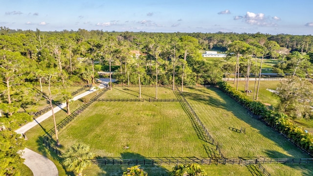 bird's eye view featuring a rural view