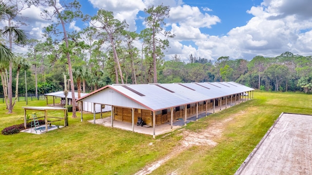 exterior space with an outbuilding