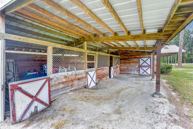 view of horse barn