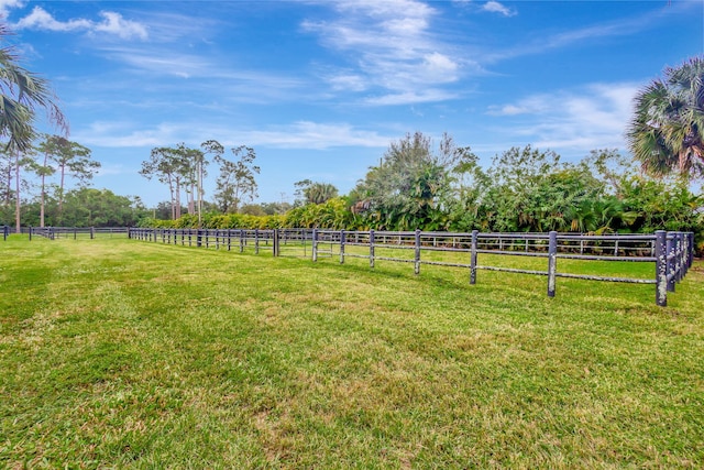 view of yard featuring a rural view