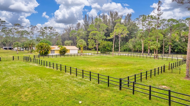 view of yard featuring a rural view