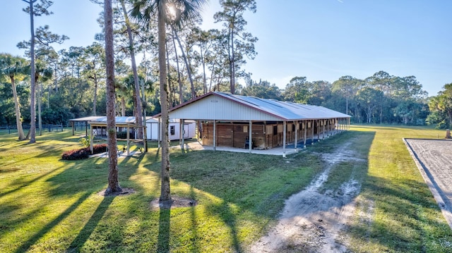 exterior space with an outbuilding