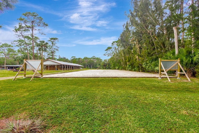 view of yard with volleyball court