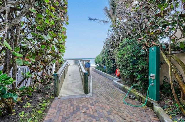 view of property's community featuring a water view