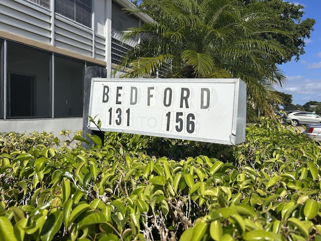 view of community sign