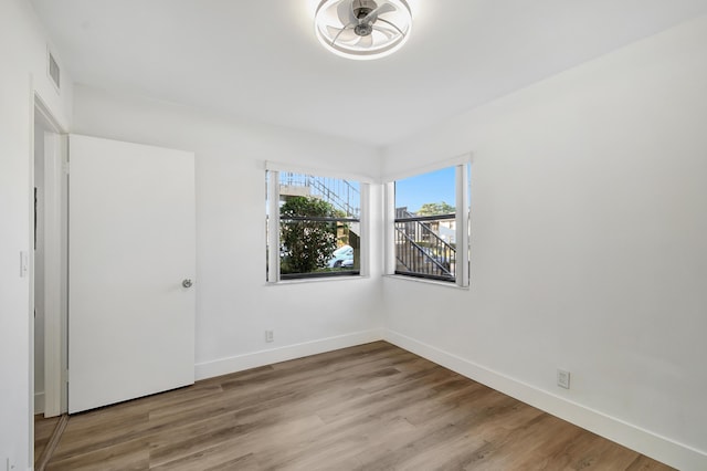 empty room featuring light hardwood / wood-style floors