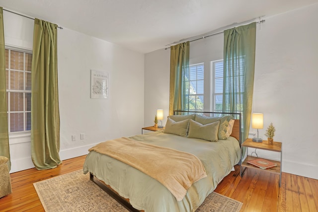 bedroom featuring light wood-type flooring