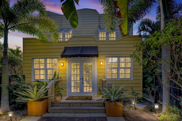 exterior space with french doors