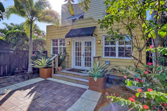 view of exterior entry with french doors