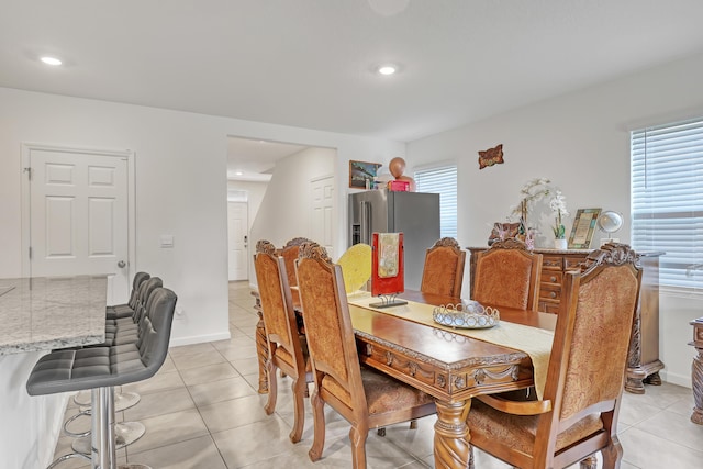 view of tiled dining room