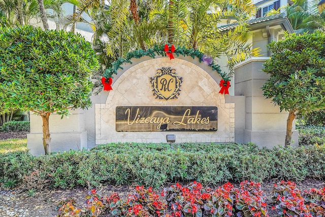 view of community sign