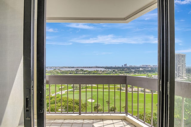 balcony with a water view