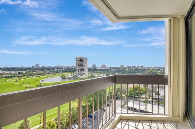 balcony with a water view