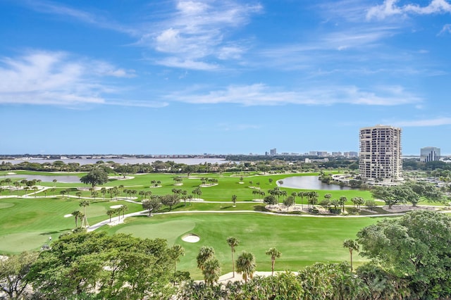 view of home's community with a water view