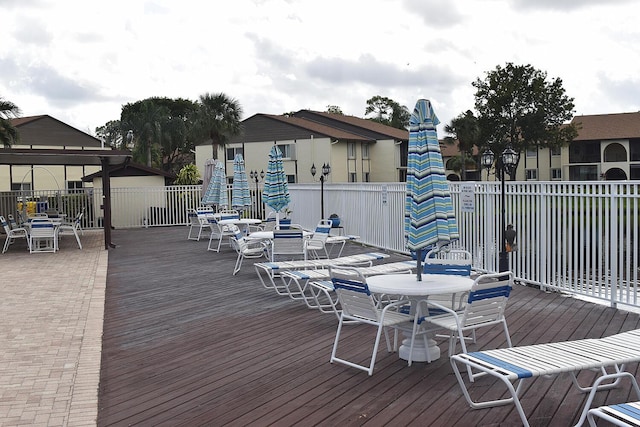 wooden terrace with fence