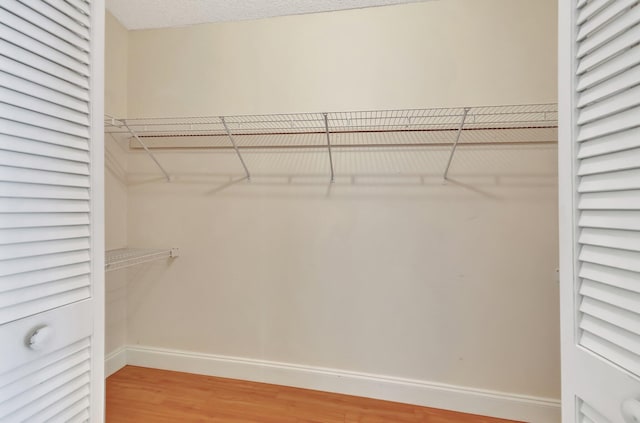 spacious closet featuring hardwood / wood-style floors