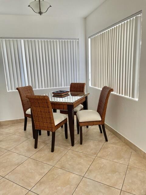 view of tiled dining room