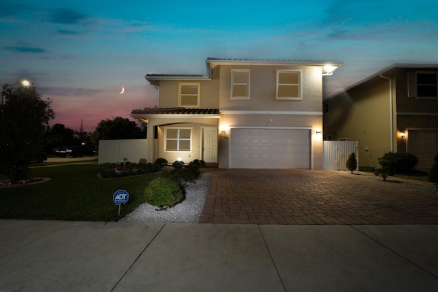 view of front facade with a garage