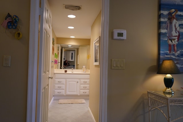 2400 S Ocean Dr Unit 1224, Fort Pierce, FL 34949 - hall featuring recessed lighting, baseboards, and light tile patterned floors