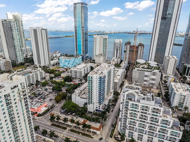 property's view of city featuring a water view