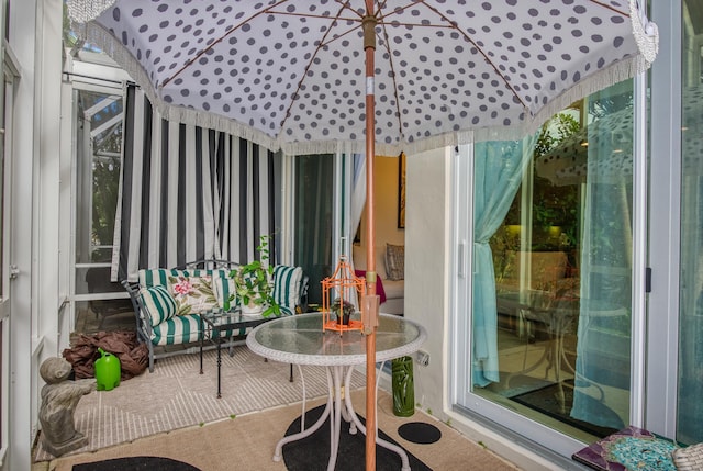 view of sunroom