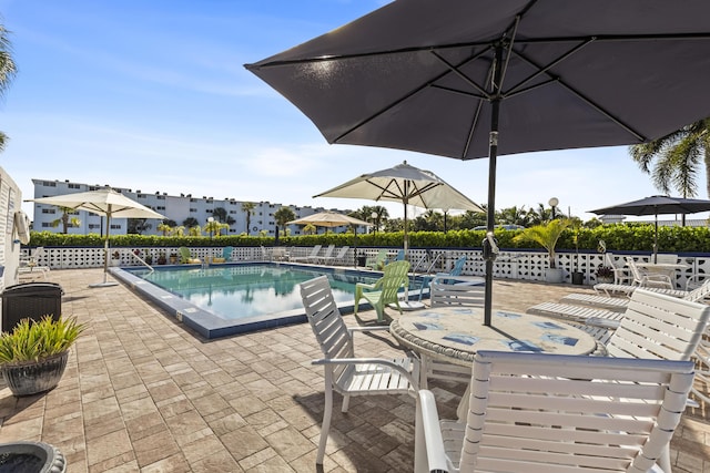 view of pool with a patio