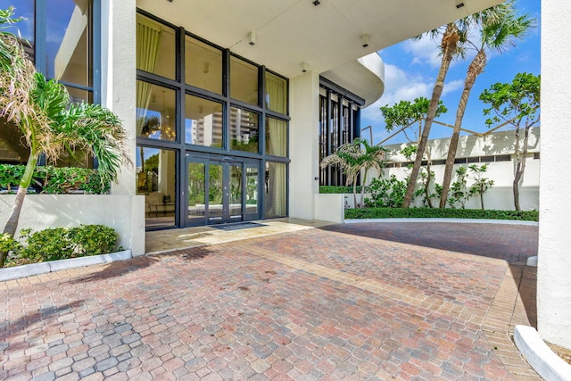 property entrance with french doors