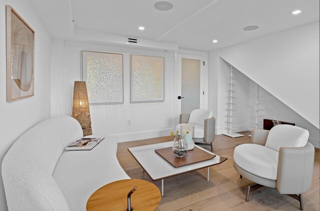 living room featuring wood-type flooring