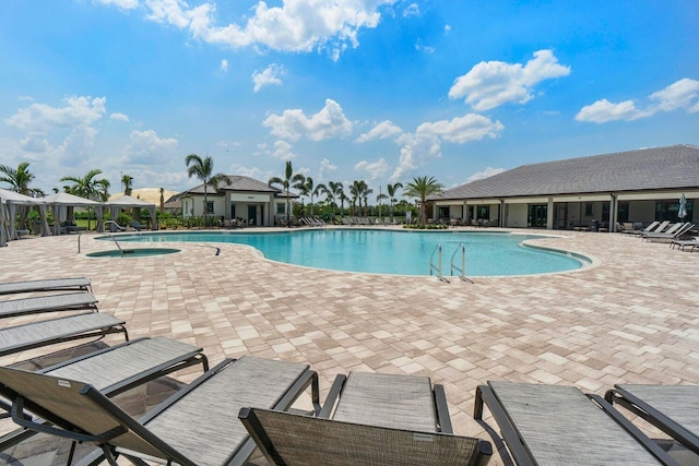 view of pool with a patio area