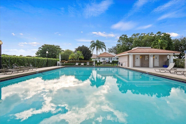 view of pool featuring a patio area