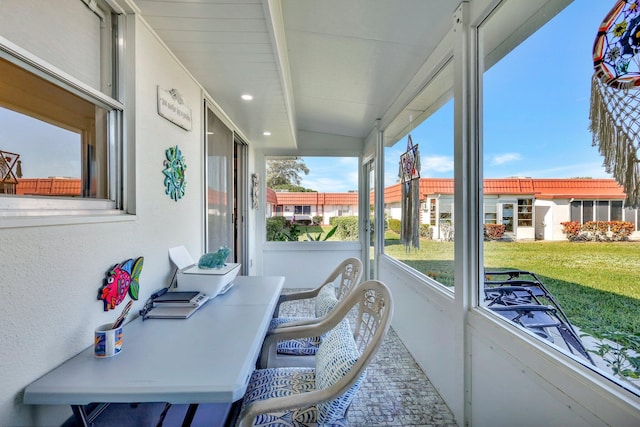 view of sunroom